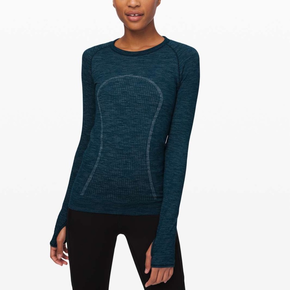 Lululemon Long Sleeve Seam-Detail Athletic Top - Navy